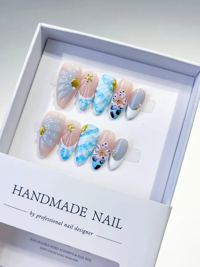 Series D - Artisan Intricate Hand-Painted & Elaborate 3D Press-on Nails