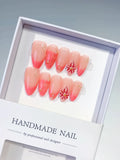 Pink Ombre Flower Stud press on nails