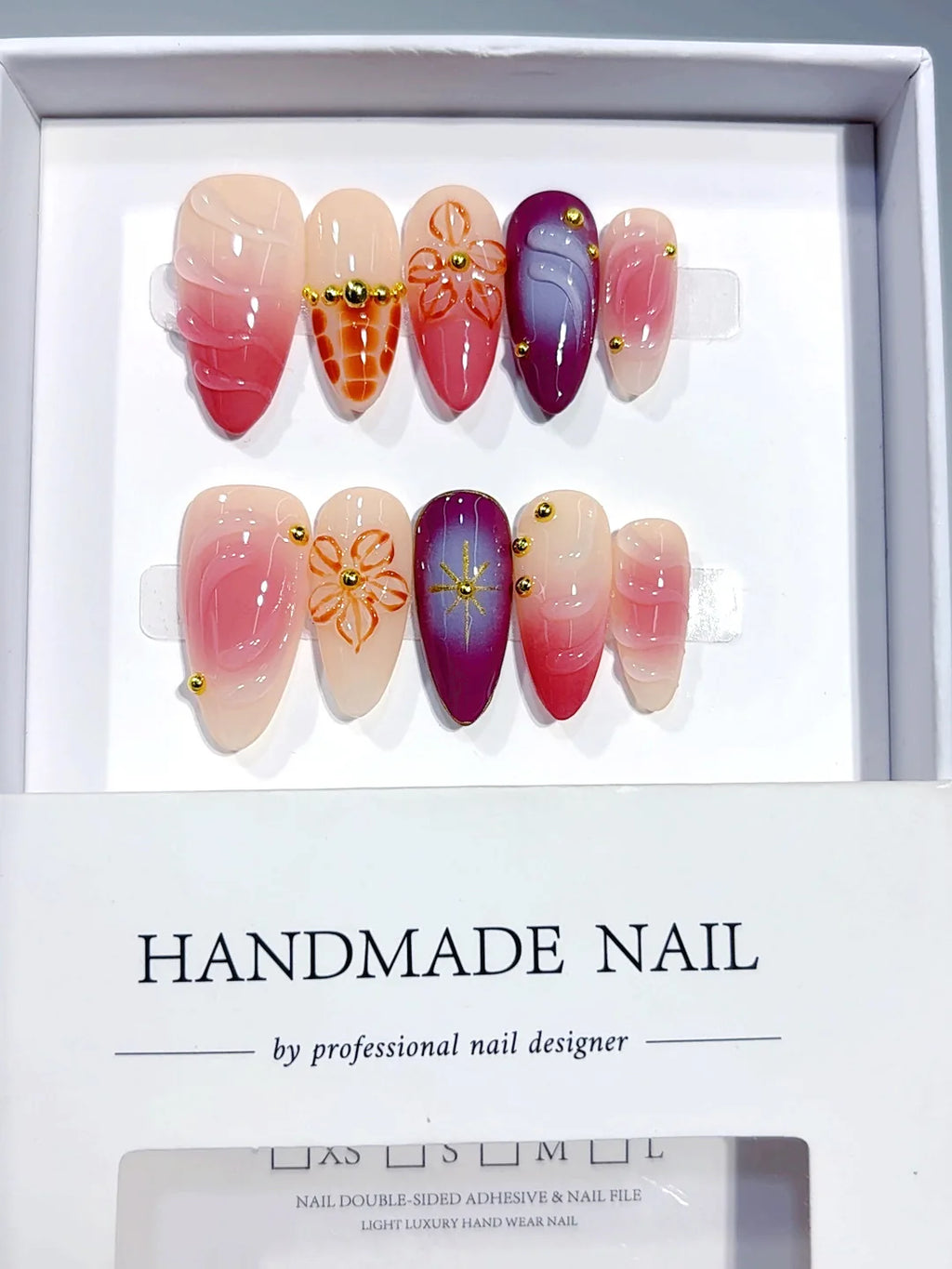 D644 - Medium Burgundy Almond Aura Marble 3D Flowers - view 5