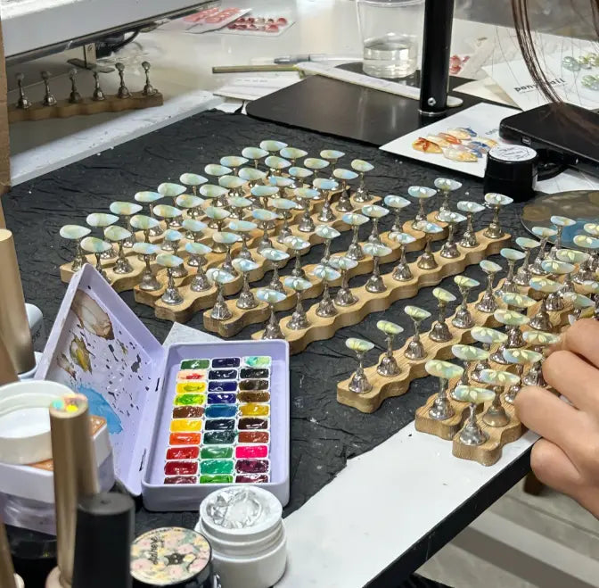 Handmade press on nail manufacturing workshop