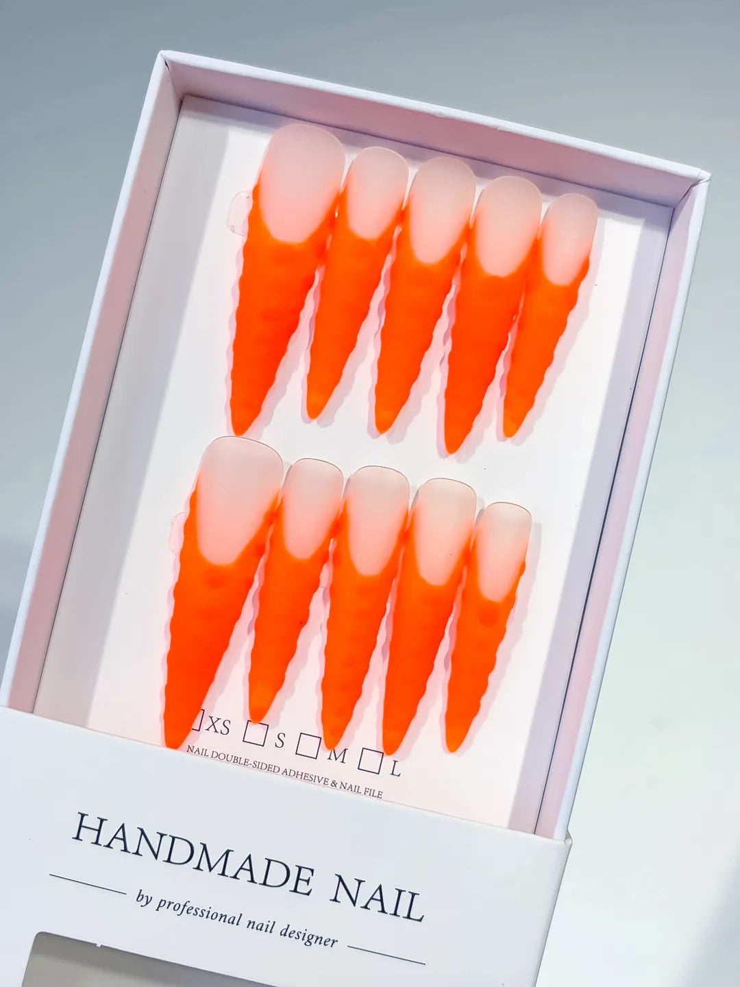 Orange Nude Ombre press on nails