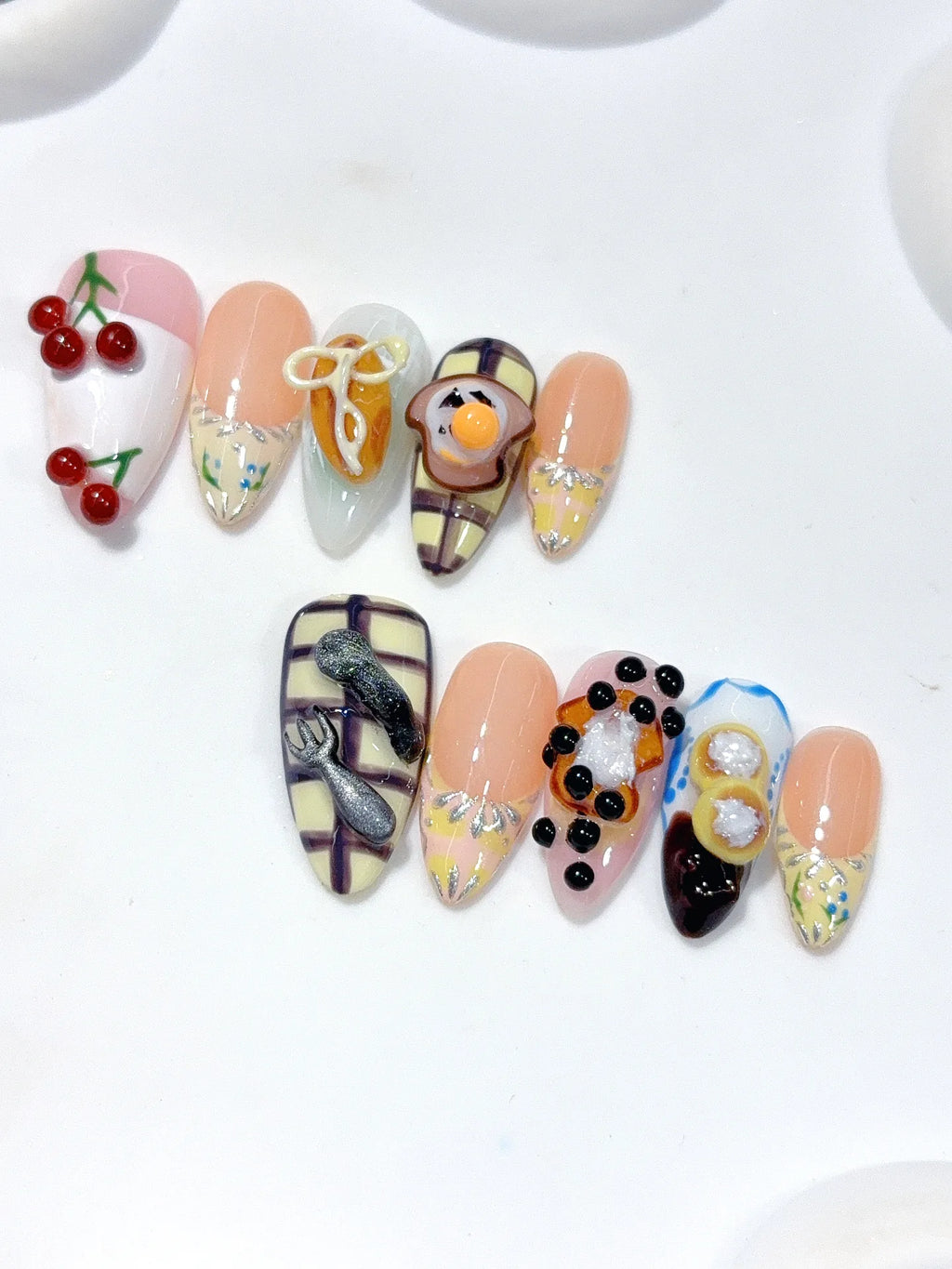 K044 - Medium Nude Black Almond Cherry Leopard 3D Charms - view 7