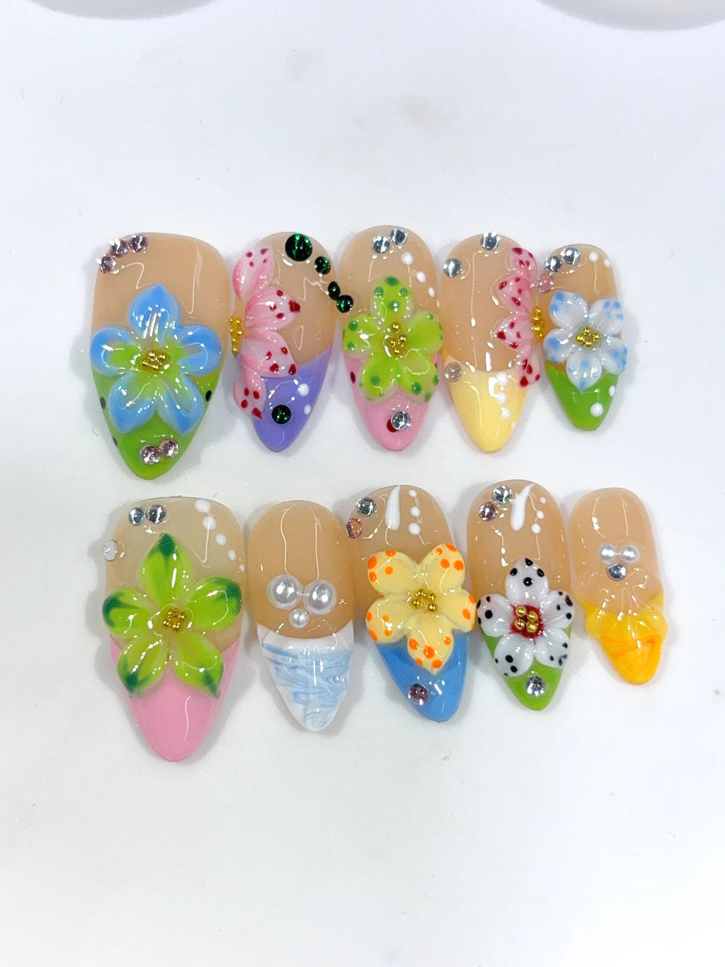 K051 - Medium Pastel Almond Garden 3D Flowers - view 5