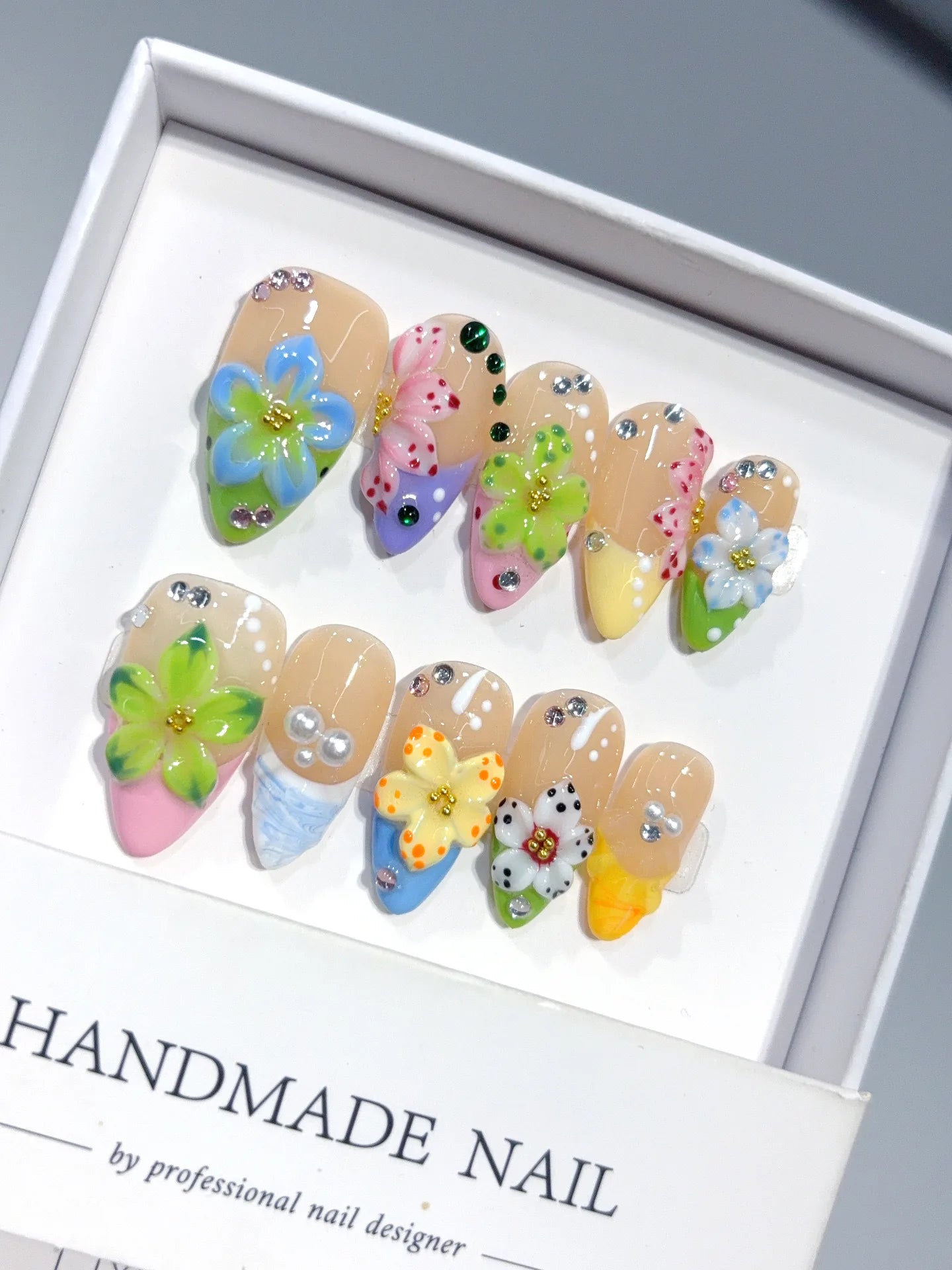 K051 - Medium Pastel Almond Garden 3D Flowers - view 6