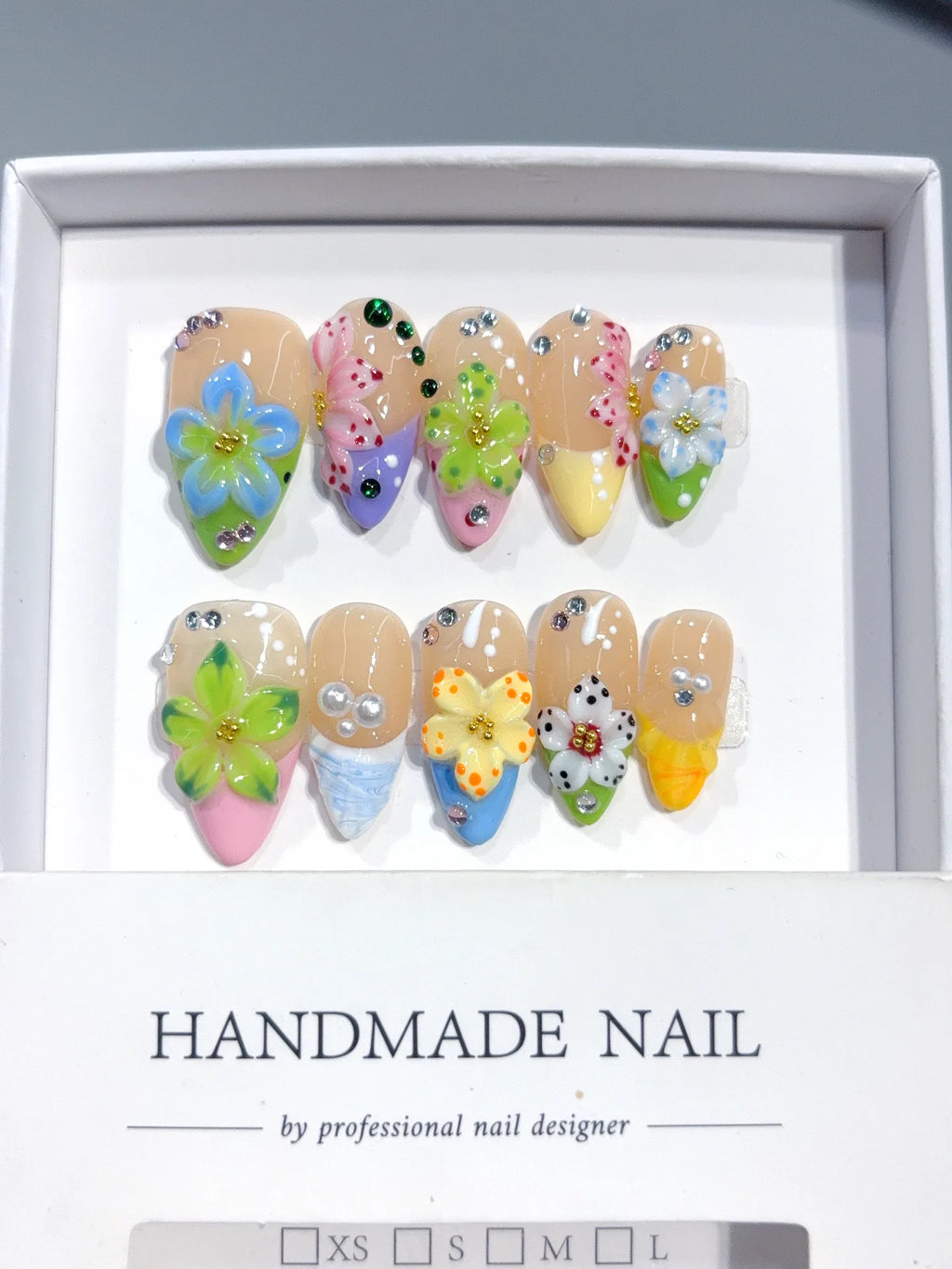 K051 - Medium Pastel Almond Garden 3D Flowers - view 7