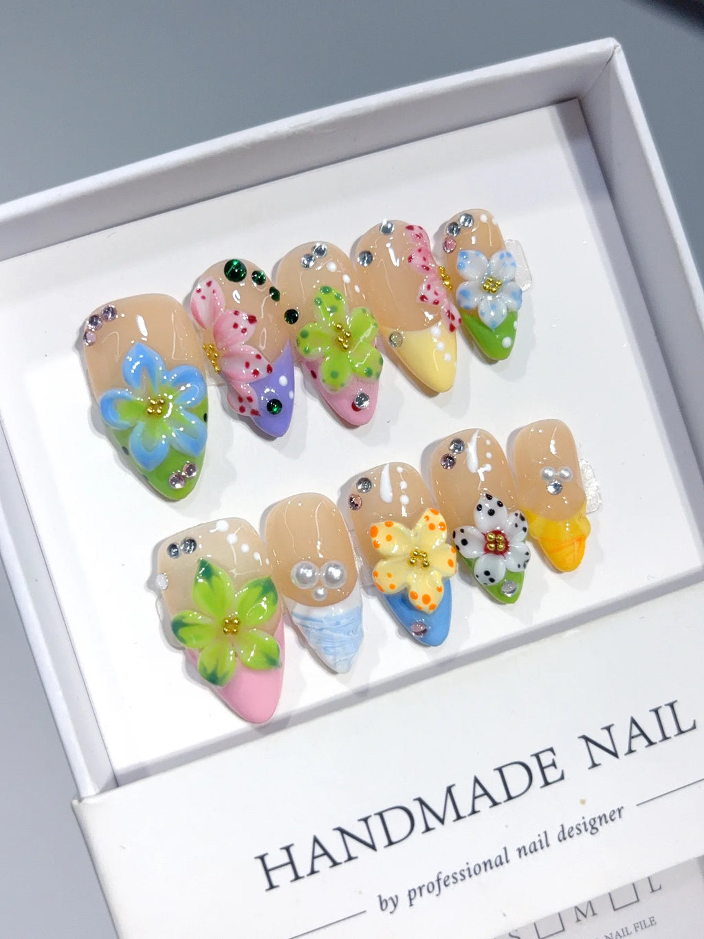 K051 - Medium Pastel Almond Garden 3D Flowers - view 1