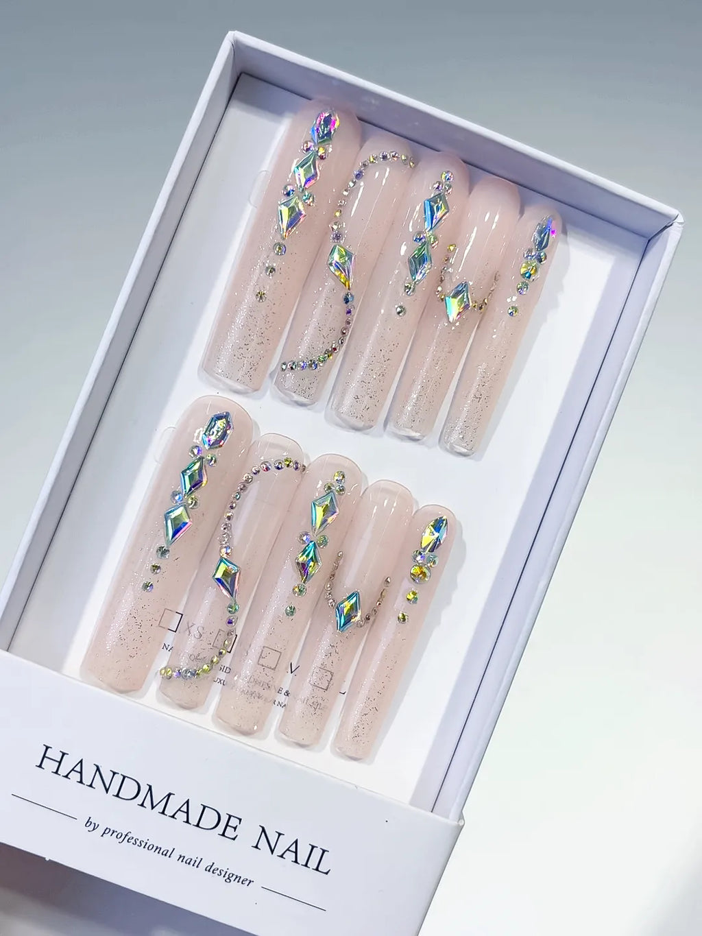 Nude White Blue Green Abstract Flower Leaf Berry press on nails
