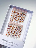 White Brown Black Silver Abstract Animal Print Rhinestone press on nails
