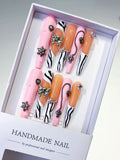 Pink Nude White Black Silver Abstract Star Bow Cross Heart Metallic Charm press on nails