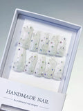 White Silver Multicolor Solid color Butterfly Pearl Rhinestone 3D press on nails