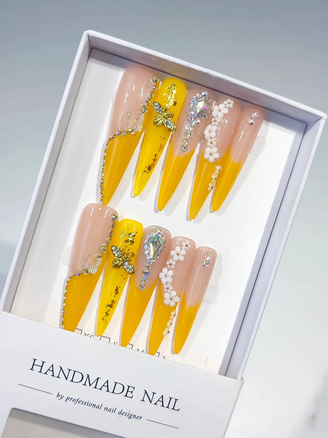 Yellow Solid color press on nails