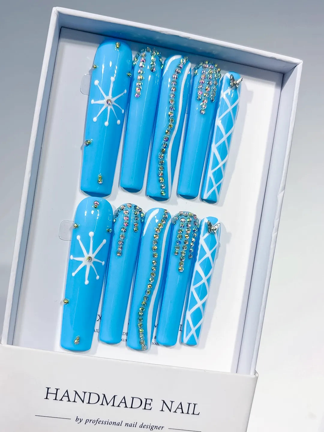 Blue Solid color press on nails