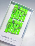 Green Solid color press on nails