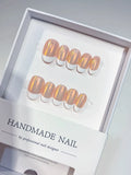 handmade press on nails short oval aurora french centerpiece view