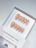 Nude White Multicolor French tip Aurora Sheen press on nails