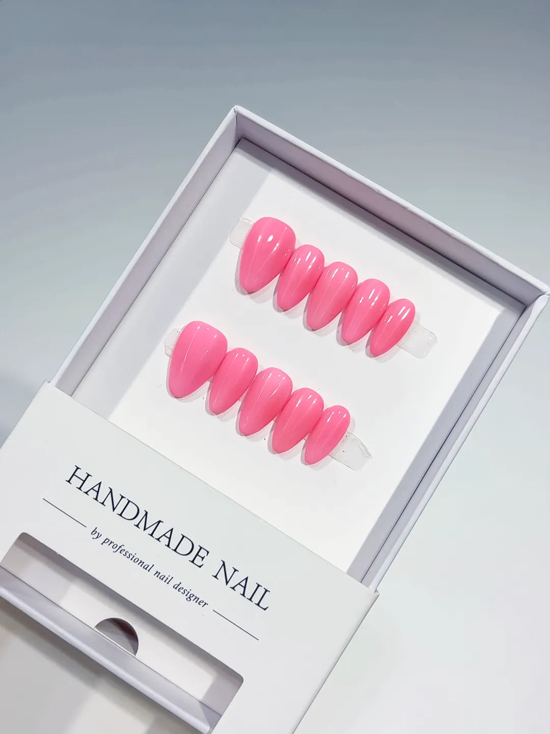Pink Solid color press on nails