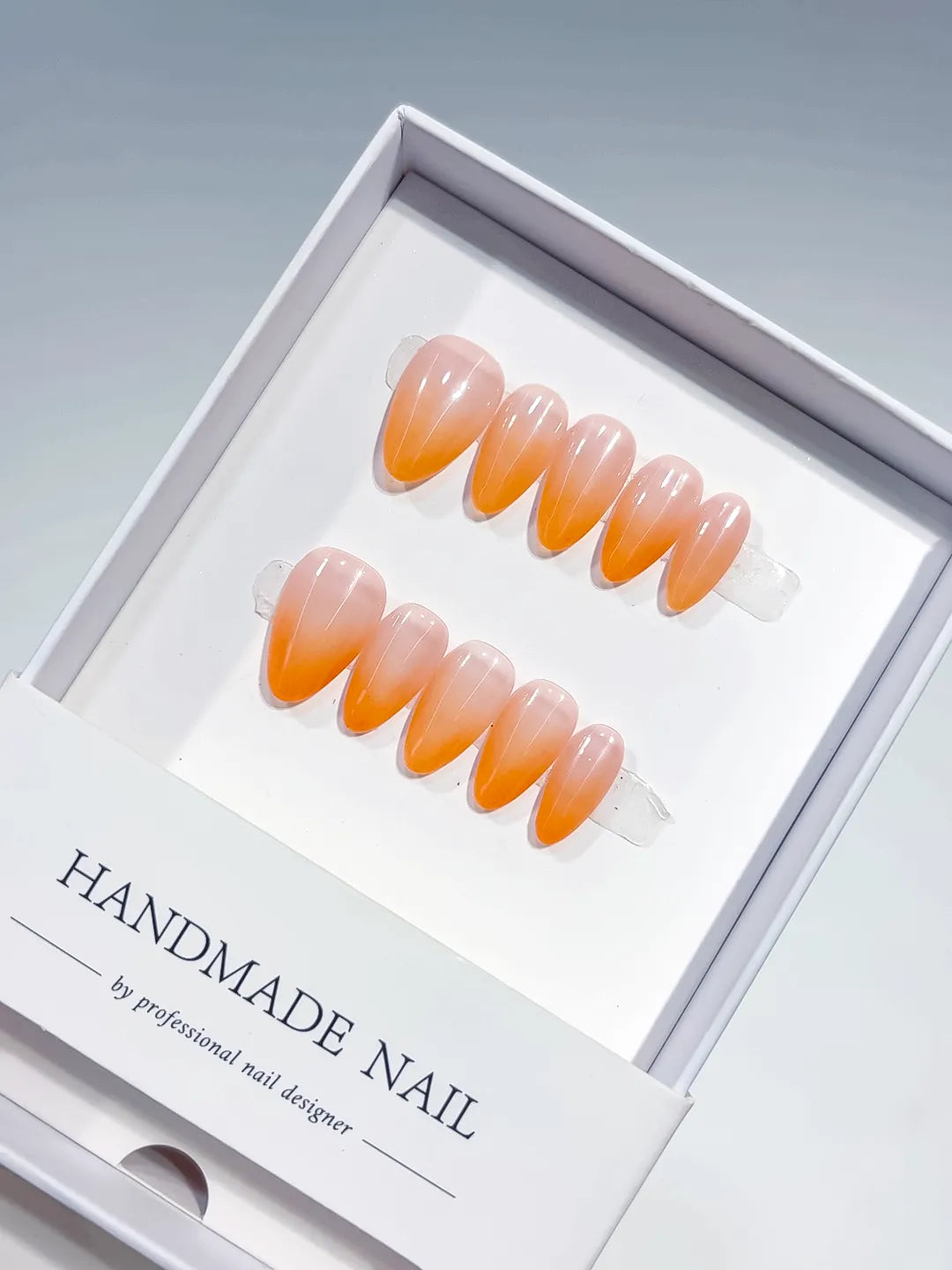 Nude Orange Ombre press on nails
