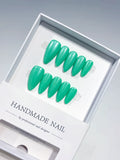 Green Solid color press on nails