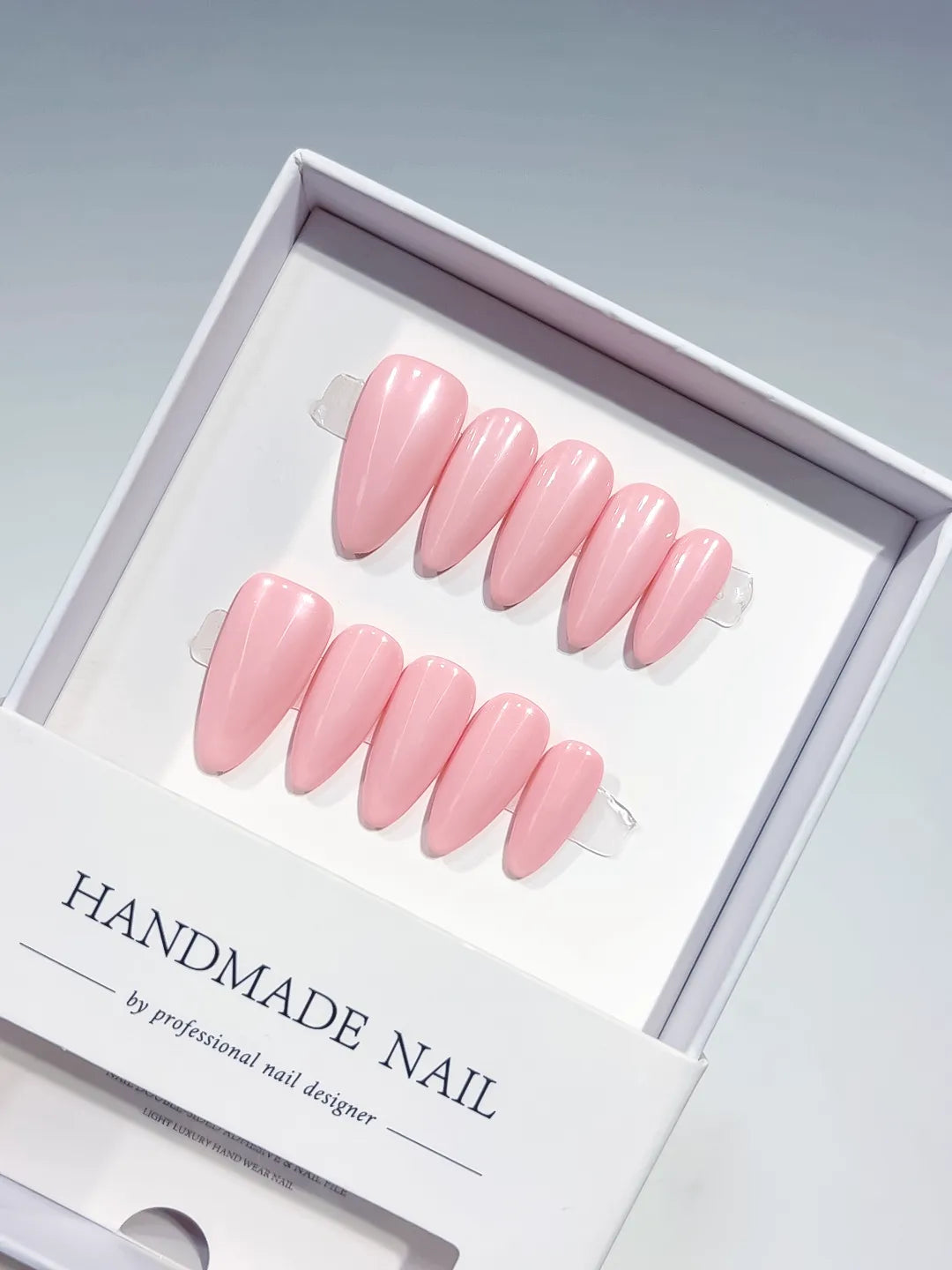 Pink Solid color press on nails