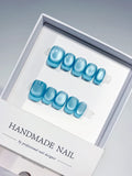 Blue Metallic press on nails