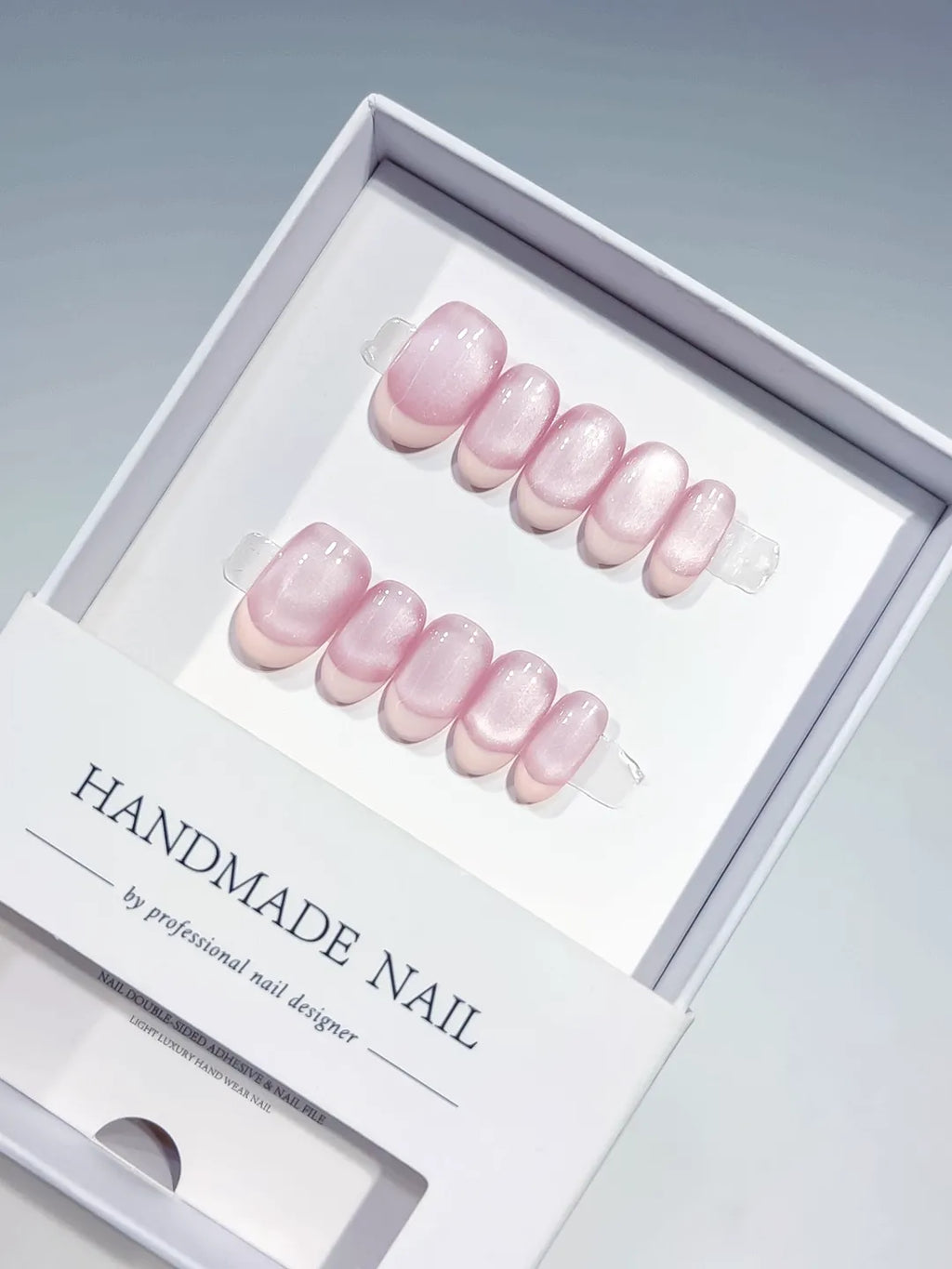 Pink Metallic press on nails