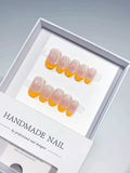 Nude Orange French tip press on nails
