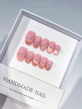 Pink Gold Silver Metallic Metal Stud press on nails