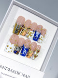 L317 - Medium Long Multicolor Square French Tip Letter Charms - view 1