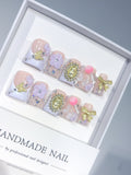 L324 - Short Lilac Nude Duck French Tip Bow Candy Charms - view 1